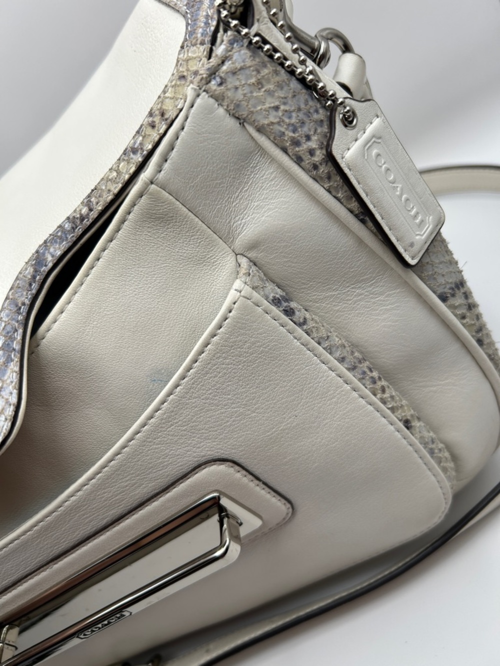 Coach Taylor Mixed Exotic Flap Shoulder Bag - Picture 8 of 12